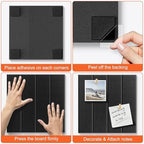 Cork Boards for Walls 48" x 36" Felt Board Alternative, 12 Pack Felt Wall Tiles Bulletin Board, Large Cork Board for Office Pin Board Tack Board Cork Boards - Image 5