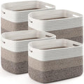 4 Pack Storage Baskets for Organizing, 12''Lx9''Wx8''H Woven Baskets for Storage Toys, Towels, Books, and Clothes, Cotton Rope Basket for Shelves with Handle by Unknown
