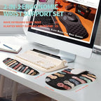 2-in-1 Ergonomic Set, Wave Rise Keyboard Wrist Rest and Massage Bulge Slope Mouse Pad Wrist Support, Cushion Memory Foam Integrated to Relieve Wrist Pain, Multicolour Cat Claws - Image 5