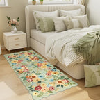DUKINO 2x5 Washable Runner Rug, Floral Non Slip Rug for Kitchen, Green - Image 6