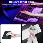 Ospelelf Computer Keyboard Stand Tilt with Wrist Rest, Comfy Ergonomic Keyboard Riser Holder for Desktop - Image 2