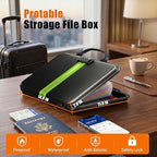 Fireproof Document Organizer with Lock, Semi-Rigid EVA Shell File Box with 13-Pocket Accordion Folder, Water-Resistant Storage for Important Documents, Passports & Certificates - Image 6