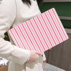 MEEgoodo for MacBook Air 13.3 inch Case 2021 2020 2019 2018 A2337 M1 A2179 A1932, Laptop Shell for MacBook Air M1 with Keyboard Webcam Cover & Trackpad Film & Type C Adapter, Light Pink&White Stripes - Image 6