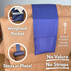 Recliner Pillow for Lumbar, Neck, and Cervical Support, Sleep, Couch, Office Chair, Headrest, Weighted, No Velcro Required, (Navy Blue) - Image 2
