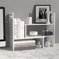MASAKA B&W - Kawaii Storage Desktop Organizer for Your Desk Space, Double H Plants Display Shelf, Home Office Storage Rack Adjustable Stackable for Office, Dormitory (White*09) by MASAKABW