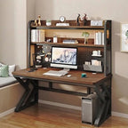 Gaming Desk with Hutch and Pegboard, RGB LED Lights & Charging Station by Ticreelor