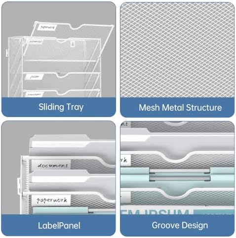 10-Tier Wall File Organizer and Hanging File Organizer, White - Image 6