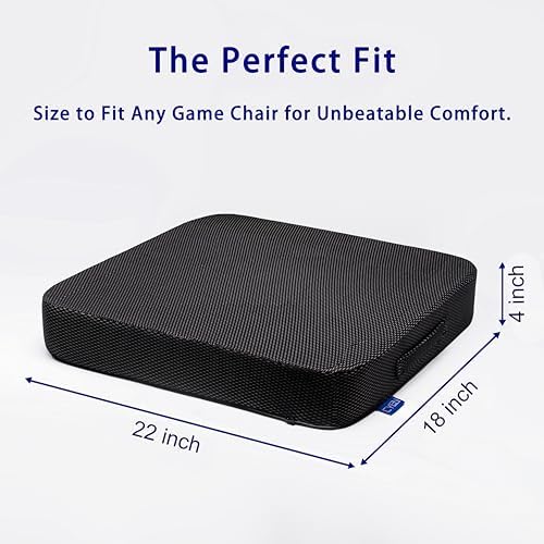 Ifoam Gel Infused Memory Foam Layer Wheelchair Cushion - Seat Cushion for Wheelchair-Office Chair, Kitchen Chair-Pressure Sore and Tailbone Pain Relief-High Dense Polyfoam Base (Black, 22×18×4 inch) - Image 2