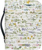 Bible Cover for Women Men Lavender Floral Pattern Bible Carrying Book Case with Handle Bible Bags Tote Bible Accessories Book Covers Church Bag - Image 2