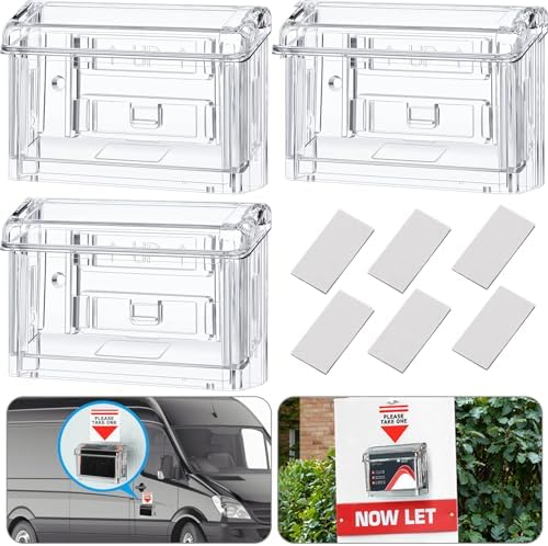 Crtiin 6 Pcs Outdoor Business Card Holder Waterproof Acrylic Wall Mount by Crtiin