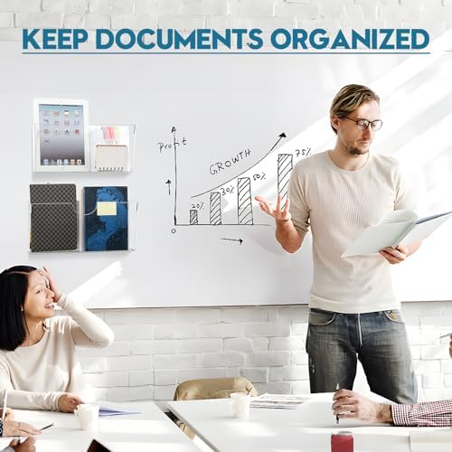 Qozary Clear Acrylic Magnetic File Holder - 2 Pack Magazine Rack for File Cabinets, Magnetic Mail Holder, File Organizer for Refrigerator, White Board, Office - Image 6