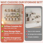 15PCS Pegboard Organizer Accessories, 5 Clear Storage Jars with Lids, 5 Bins and 5 Hanging Cups, Pegboard Containers for Garage, Workshop, Craft Room, Office and Home Organization - Image 3