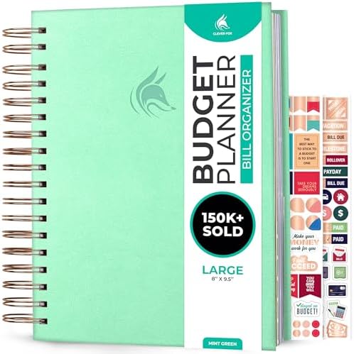 Clever Fox Budget Planner & Monthly Bill Organizer, Large Mint Green by CleverFox