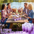 Suclain 6 Pcs Plastic Caddy Organizer with Handle Classroom, Purple - Image 6