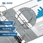 Premium Economy 3-Ring Binder, Spine Label, 1" Round Rings, Gray, 6 Pack - Image 2