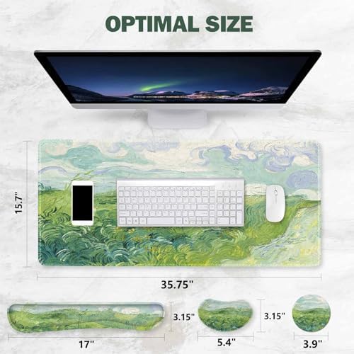 ToLuLu Extended Gaming Mouse Pad, Memory Foam Keyboard Mouse Wrist Rest Set - Image 7