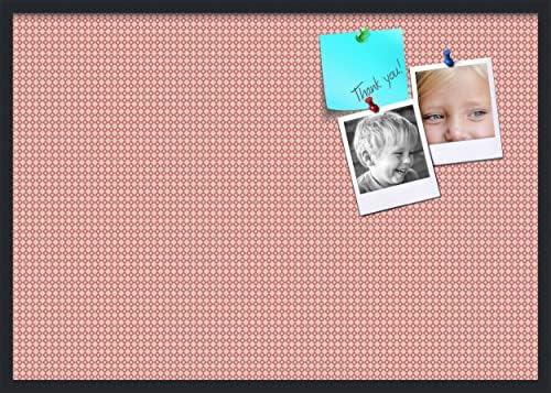 PinPix 40x28 inch Cork Bulletin Board. This Decorative Framed Pin Board Comes with Diamond Pattern in Pink and Beige Design and Satin Black. Ideal for Home, Office Decor or School (PinPix-290) by PinPixBulletinBoards