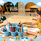 6-Pack Supply Caddy for Classroom with Handle, Macaron Multicolor - Image 7