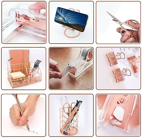 Rose Gold 13PCS Office Desk Organizers Supplies and Accessories - Image 3