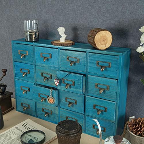 Apothecary Drawers Apothecary Cabinet with Drawers, Blue - Image 2