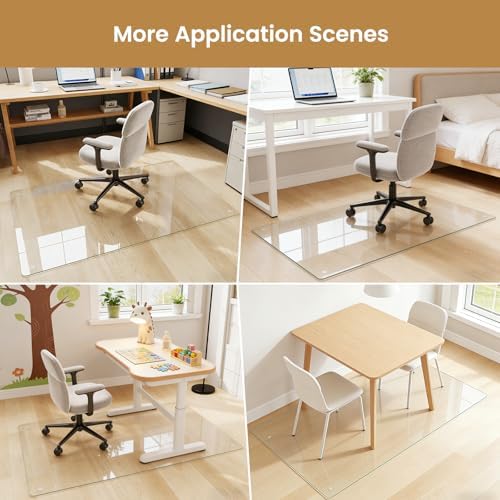 36"x46" Tempered Glass Chair mat for Carpet - Image 7