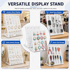 2 Pack Pegboard Display Stand, Metal Peg Board with 32 Hooks, Adjustable Angle & Foldable Design, Thick Steel Panel, Durable Tabletop Rack 16''x12'' for Vendor Display, Craft Show, Jewelry Display (white) - Image 5