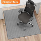 KMAT Office Chair Mat, 47x47in Heavy Duty Hardwood/Tile Floor Protector, Floor Mat Computer Desk Mat for Rolling Chairs, Work, Study, Office, Grey - Image 2