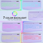 SABLUTE Wired Large Print Backlit Computer Keyboard with Wrist Rest(Purple) - Image 6