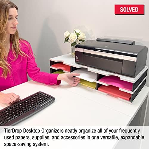 Ultimate Office TierDrop Desktop Organizer, 6 Compartment Sorter, 3-Wide - Image 3