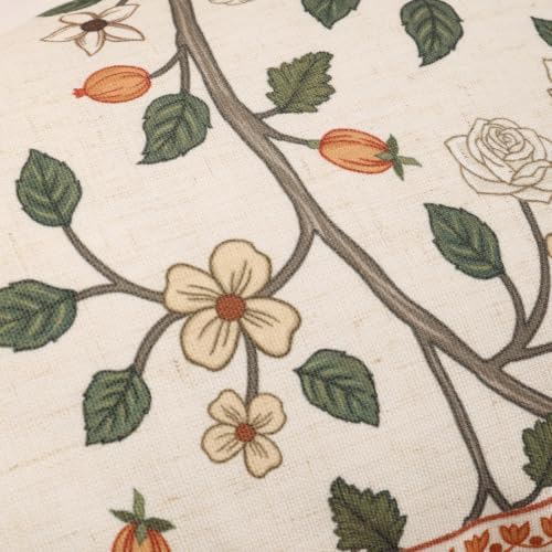 ISAENNE Designer Elegant Linen Throw Pillow Cover,Set of 2,28"x12"-Flora A - Image 4