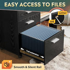 DEVAISE Wood File Cabinet, 3 Drawer Lateral Filing Cabinet Black - Image 5