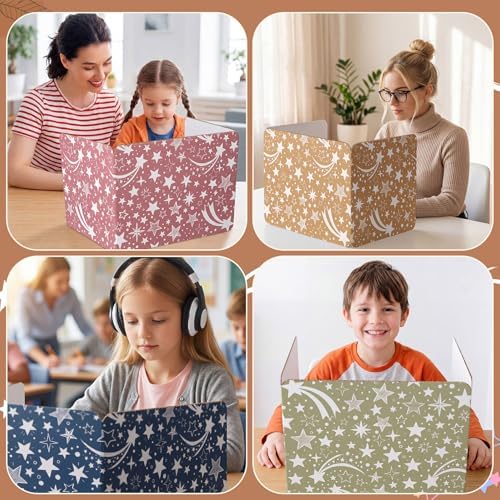 24 Pcs Desk Dividers for Students, Heavy Privacy Boards, Boho - Image 4