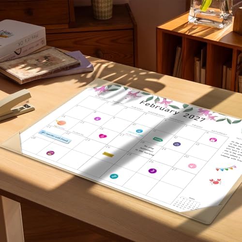 Desk Calendar 2026-2027 with Desktop Mat,22x17'' Large Desktop Pad Calendar - Image 7