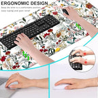 Keyboard Wrist Rest and Mouse Pad with Wrist Support Set Ergonomic Coaster,Memory Foam,Easy Typing Pain Relief,Large XL Desk Mat 31.5"x 11.8",Beautiful Floral - Image 6