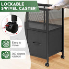 Sbanmao Rolling File Cart, File Cabinet with 2 Fabric Drawers, Black - Image 6