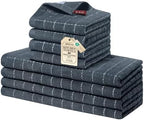 Homaxy Cotton Terry Kitchen Towels and Dishcloths Set of 8, Dark Grey by Homaxy