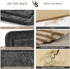 Large Bulletin Board, Foldable 60x36 Inches Cork Board Alternative, Large Felt Board Decorative Pin Board for Wall, Foldable Photo Board Self-Adhesive Vision Board with 36 Pushpins Dark Gray - Image 3