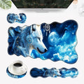 Desk Mat, Mouse Pad with Wrist Rest, 4-in-1 Large Mouse Pads for Desk, Ergonomic Mouse Pad and Keyboard Wrist Rest Gaming Keyboard Mat for Office,Wolf Dreamcatcher by EFGWSDER