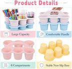 6 Pack Classroom Caddy With Handle, Pink Purple - Image 3
