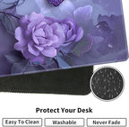 Large XXL Gaming Desk Mat 31.5"x 11.8", Ergonomic Keyboard Wrist Rest & Mouse Pad Wrist Rest + Coaster Set, Non-Slip Base, Memory Foam, Office and Home, Purple Rose - Image 5