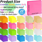 100 Pack Sticky Notes Bulk 3x3 Inch Colorful Self Stick Note Pads - Image 2