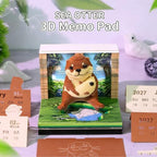 3D Memo Pad Time Piece Calendar 2027, 3D Tear-Off Art Desk Calendar 2027, Creative 3D Memo Pad Paper Art Tree House DIY Paper Carving Decoration (Mizuse) - Image 2
