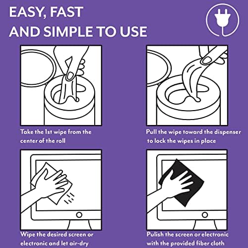 Swanky Cables Screen Cleaner Wipes: Electronic Wipes for Screens - Computer Screen Wipes for Lens, Phone, Tv Screen and Monitor Cleaning - Tech Wipes & Microfiber Cloth (Canister, 300 Count) - Image 6