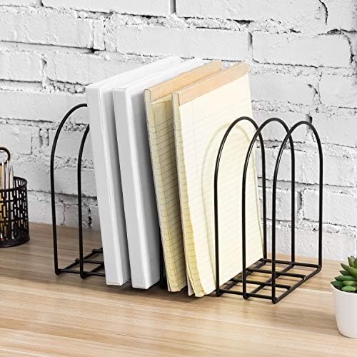 MyGift Large Desktop Document Holder, Black Metal Wire File Folder Organizer Rack with 8-Slots and Arch Design by MyGiftHome