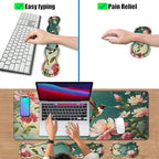 4 in 1 Ergonomic Keyboard Wrist Rest & Mouse Pad Wrist Rest Set, Large XXL Gaming Desk Mat 31.5"x 11.8" with Non-Slip Base, Memory Foam for Home Office Study Gaming, Hummingbird Flowers - Image 6