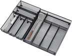 Neudeco Drawer Organizer Set, Black Mesh, 6 Pack by Neudeco
