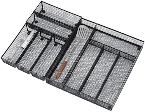Neudeco Drawer Organizer Set, Black Mesh, 6 Pack by Neudeco