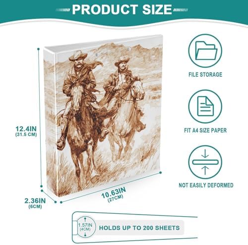 Cowboy Brown 3 Ring Binders 1.5 Inch Clear View Three Ring Binders Versatile Binder for Work School Office Supply 1 Pack - Image 5