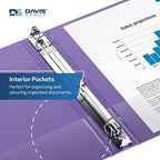 Premium Economy 3-Ring Binder, Spine Label, 1.5" Round Rings, Purple, 6 Pk - Image 5