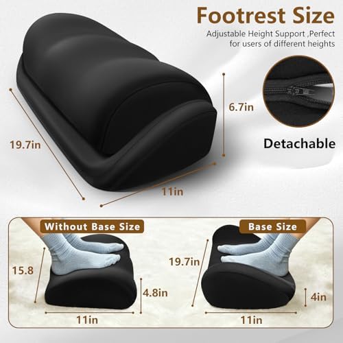 Foot Rest for Under Desk at Work, Adjustable Desk Foot Rest & Foot Stool for Office Work, Gaming Desk Accessories, Multi-Use Leg Rest Pillow for Couch, Bed Sleeping,Washable Cover - Image 6
